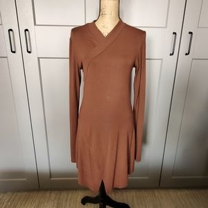 Marcellamoda Brown Tunic Jersey Stretch Top MEDIUM